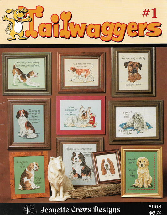 Jeanette Crews Tailwaggers #1 1193 dog cross stitch pattern