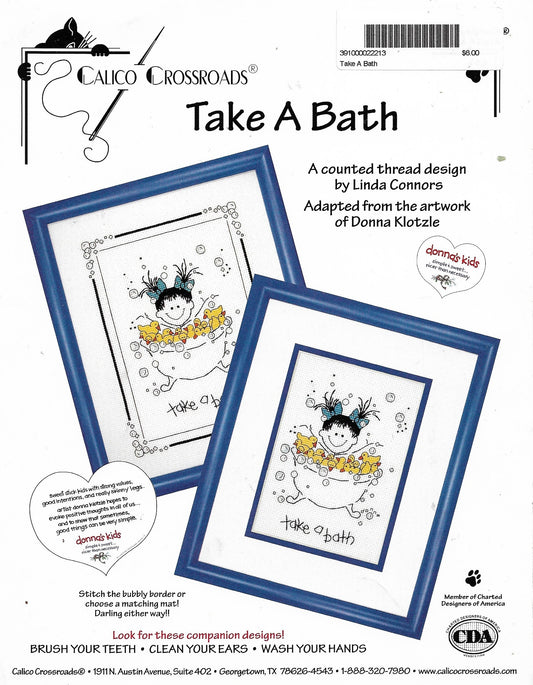 Calico Crossroads Take a Bath cross stitch pattern