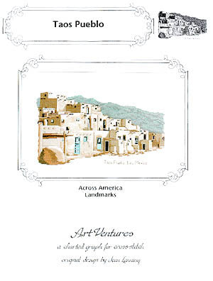 Art Ventures Taos Pueblo native american navajo cross stitch pattern