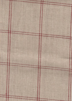 Noden Crafts Tattersal 28ct 22x22 Natural/Burgandy Linen cross stitch Fabric