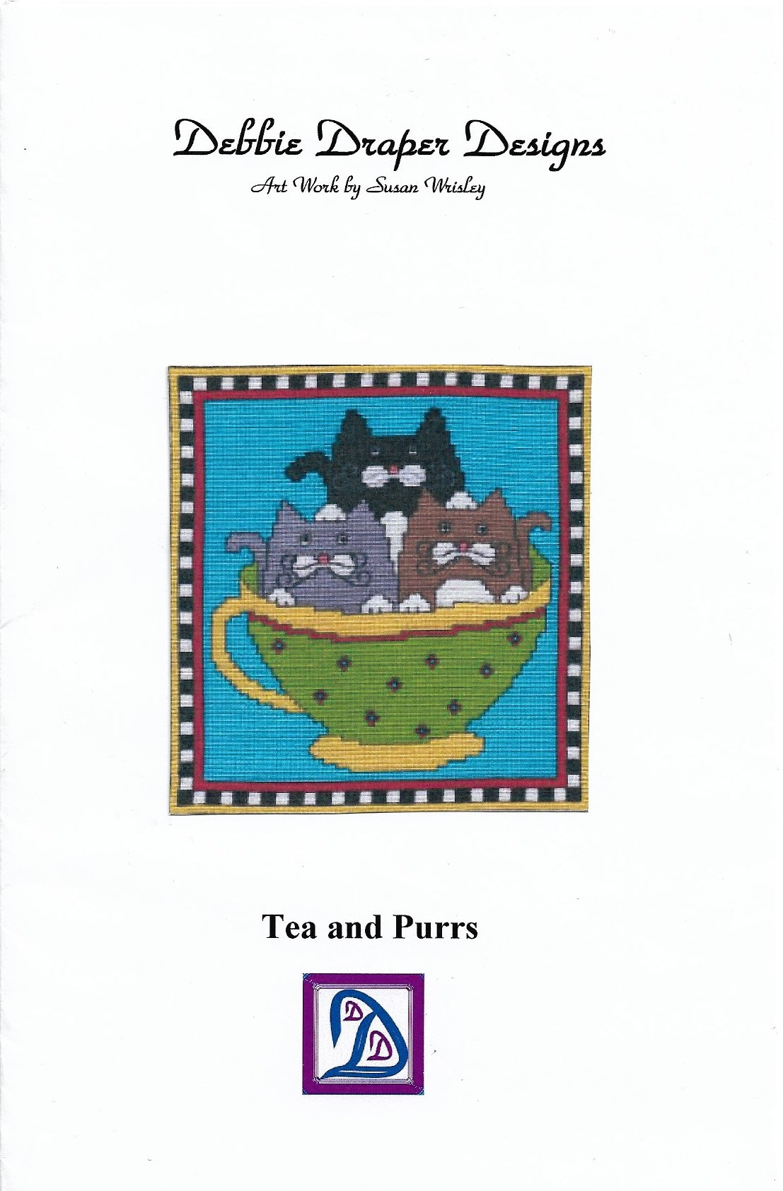 Debbie Draper Designs Tea and Purrs cross stitch pattern