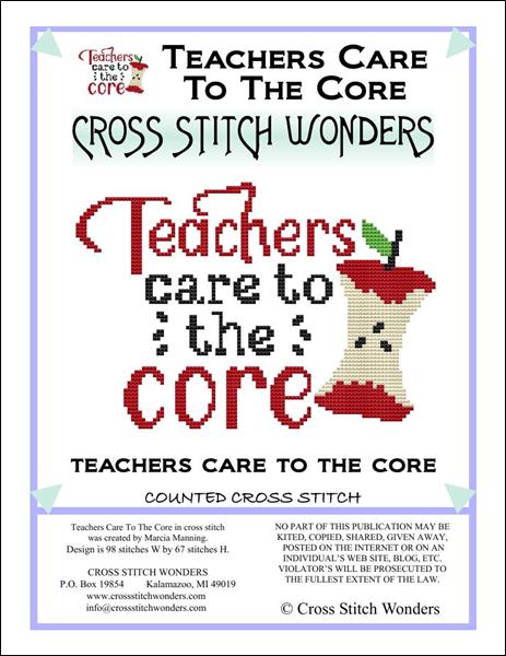 Carolyn Manning Teachers Care to the Core Cross stitch pattern