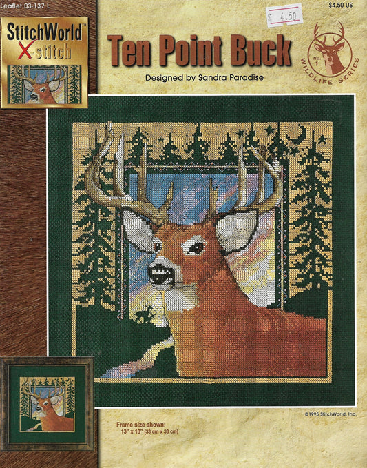 StitchWorld X-stitch Ten point buck deer cross stitch pattern