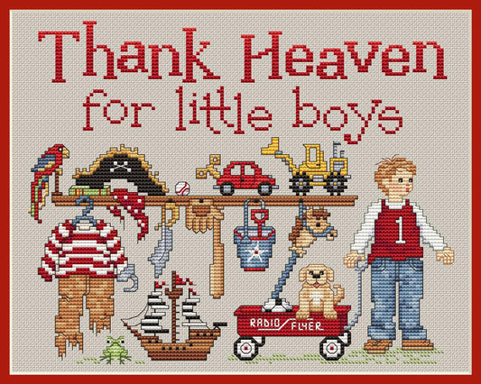 Sue Hillis Thank Heaven for Little Boys L430 cross stitch pattern