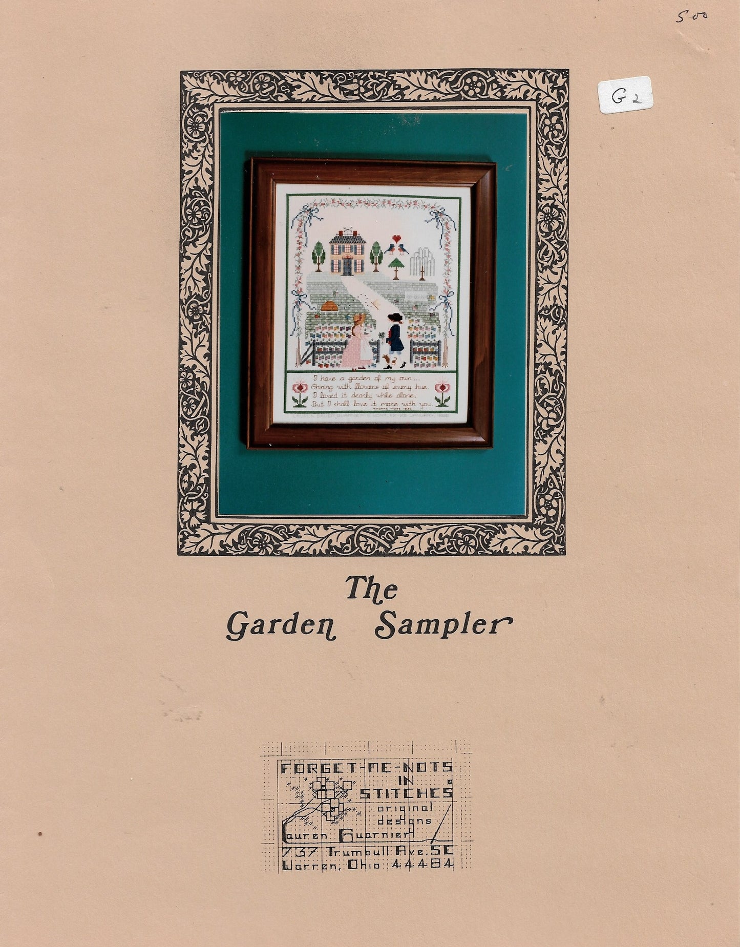 Forget Me Not in Stitches The Garden Sampler cross stitch sampler
