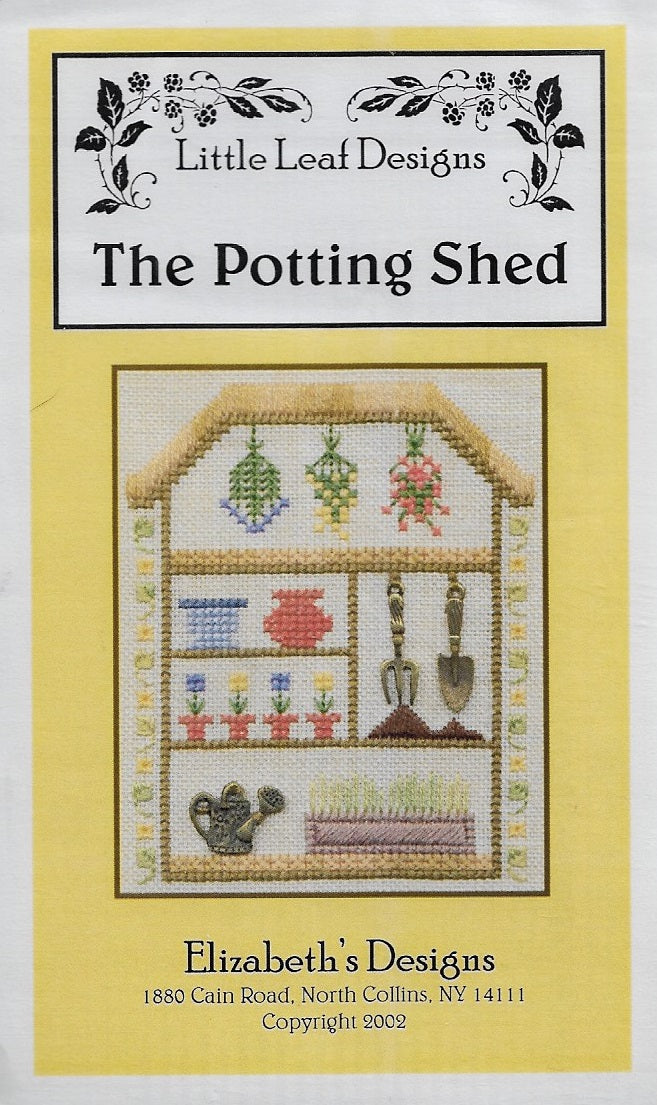 Elizabeths designs The Potting Shed LL15 gardening cross stitch pattern