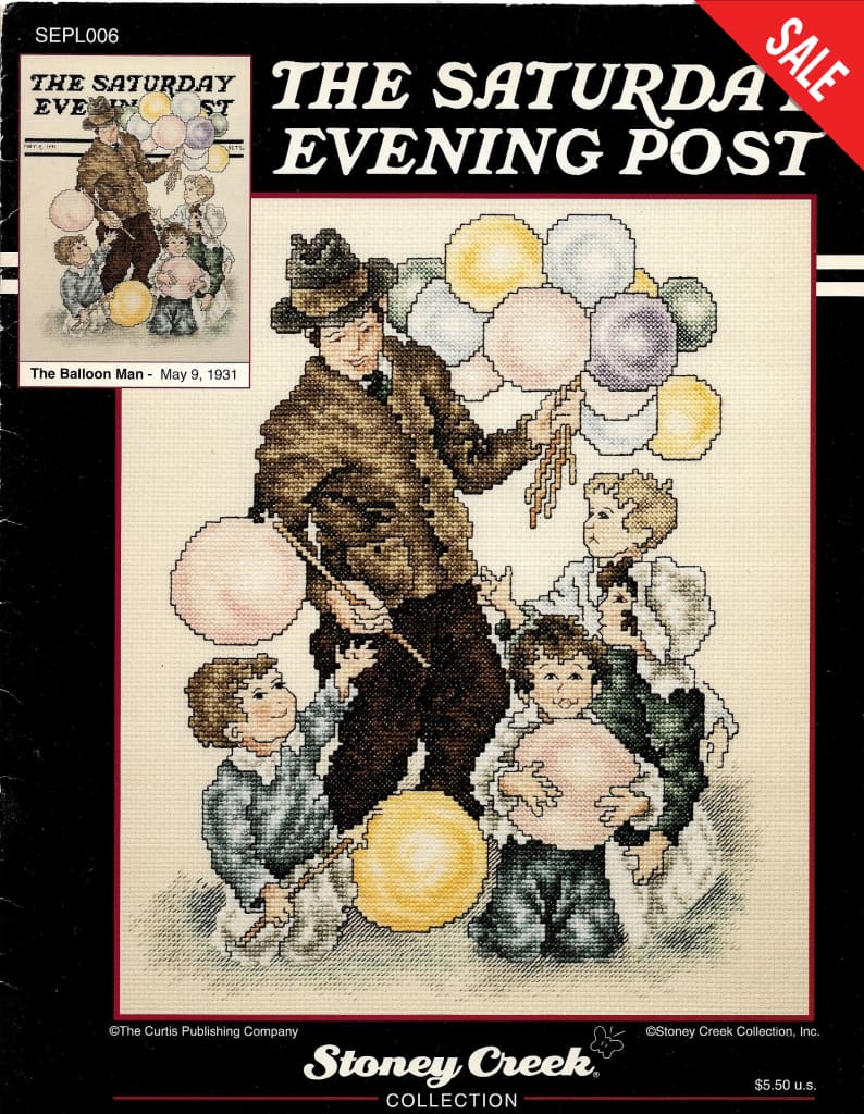 Stoney Creek Saturday Evening Post The Balloon Man SEPL006 cross stitch pattern