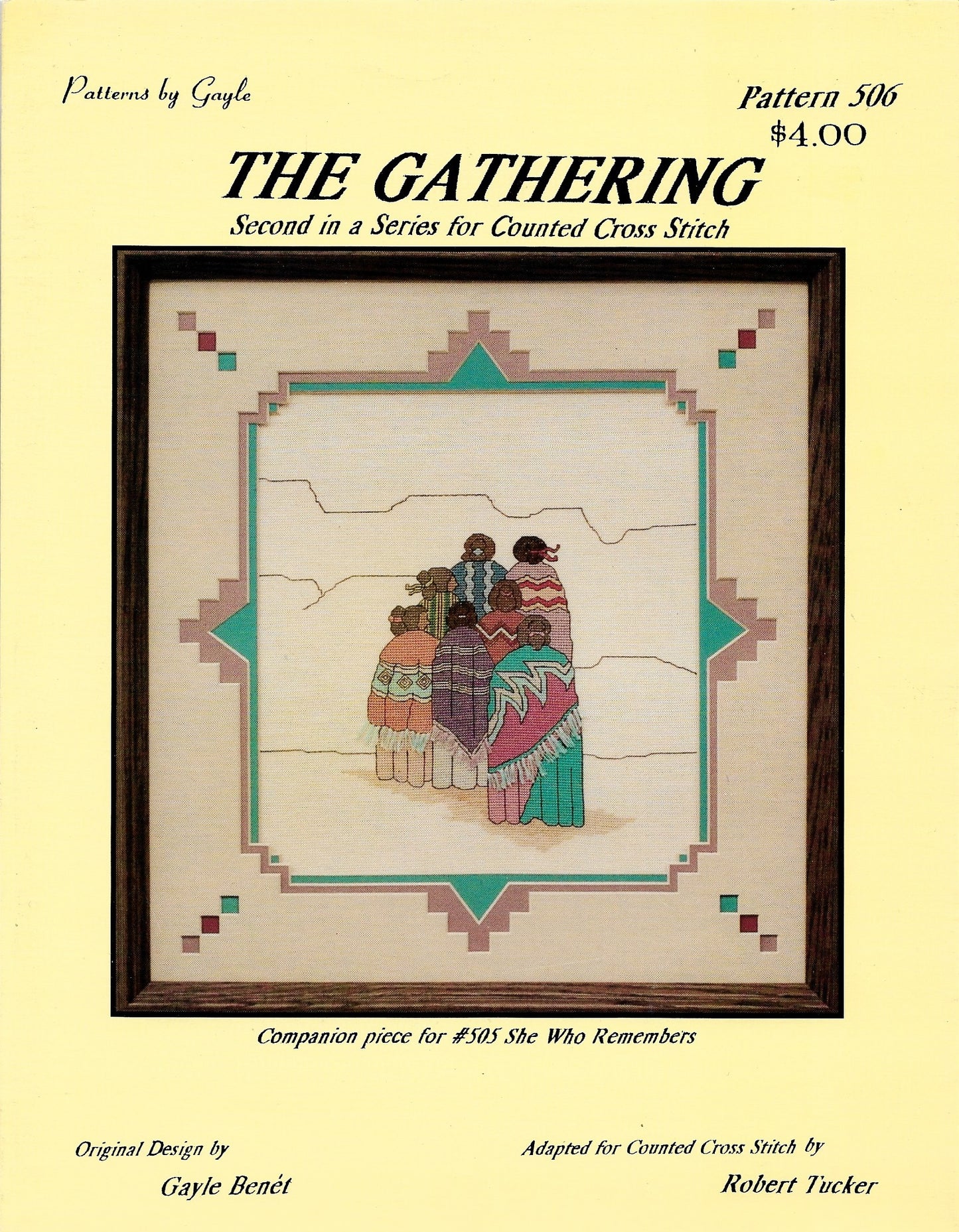 Pueblo Publishing The Gathering native american cross stitch pattern