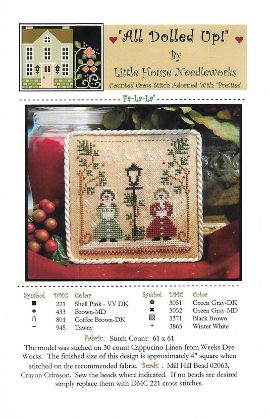 Little House Needleworks Fa-la-la All Dolled Up christmas cross stitch pattern
