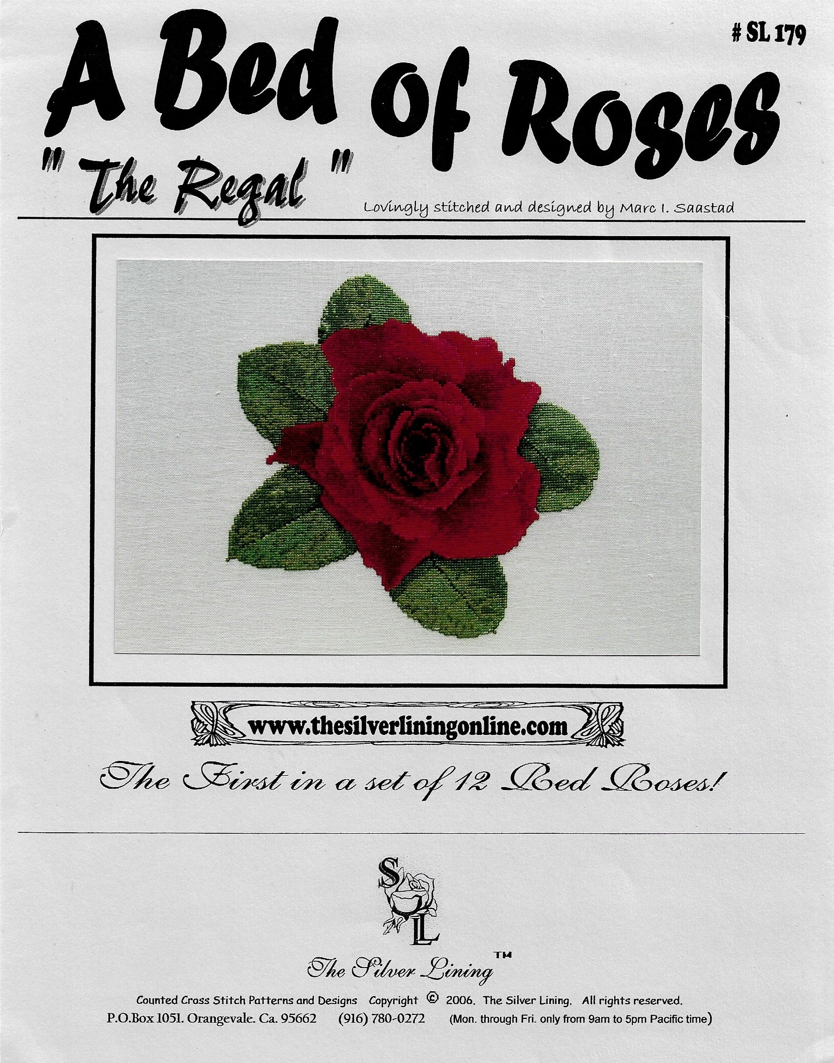 Silver Lining The regal SL179 rose cross stitch pattern