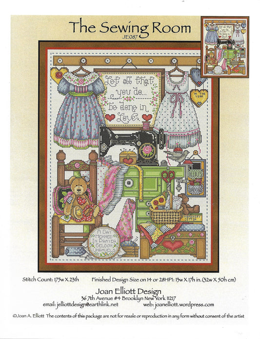 Joan Elliott The Sewing Room JE087 cross stitch pattern