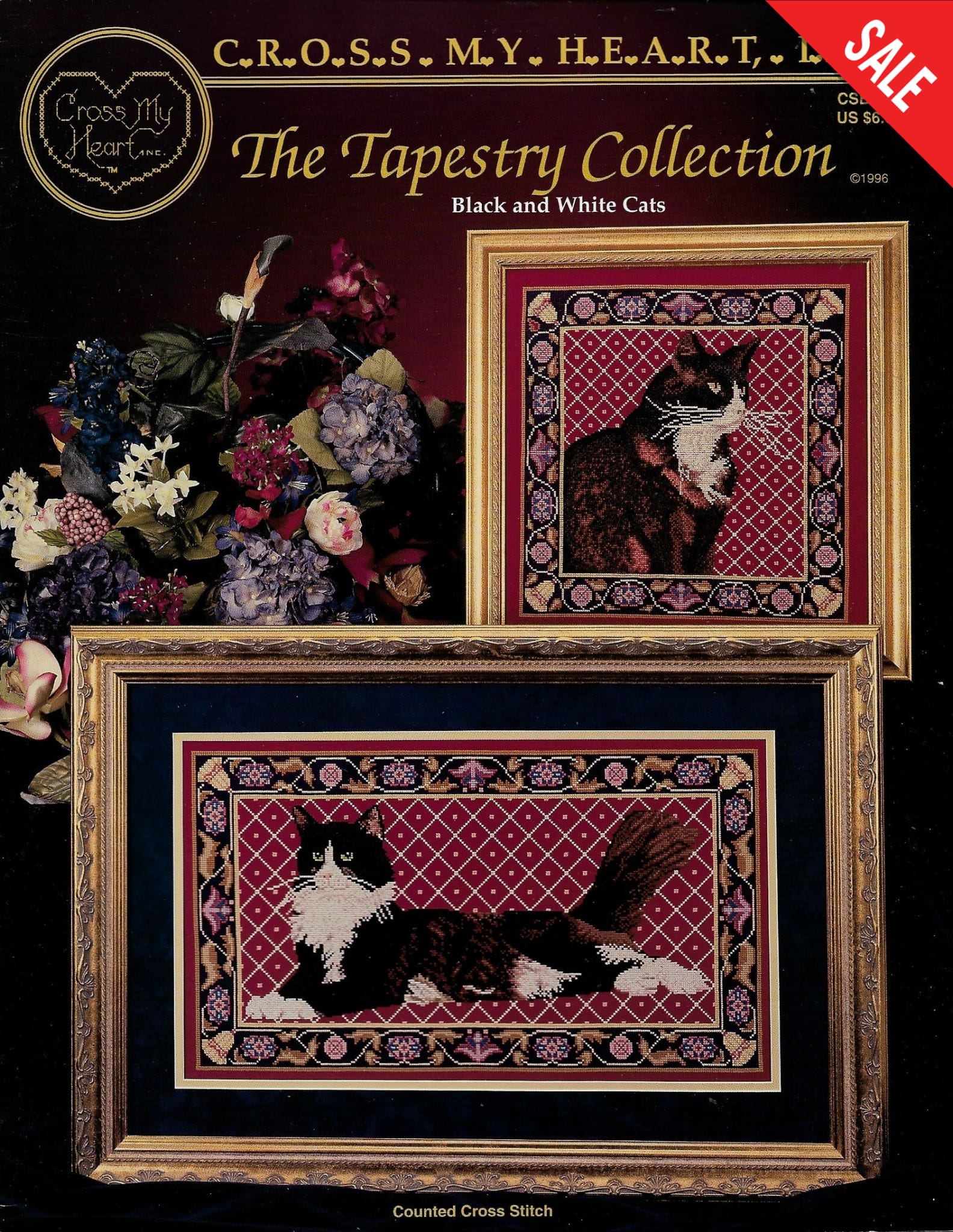 Cross My Heart The Tapestry Collection Black & White Cats CSB-130 cross stitch pattern
