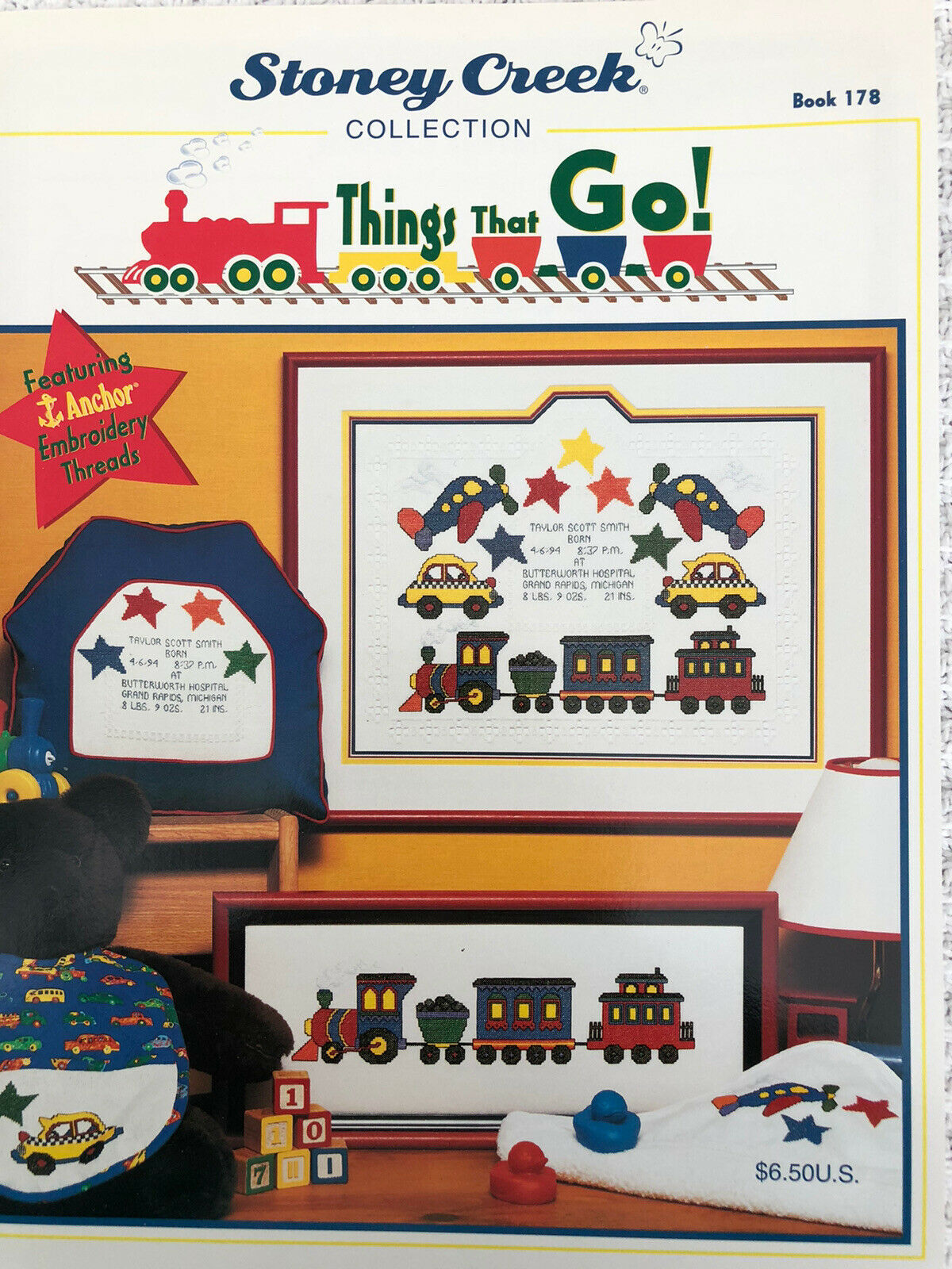 Stoney Creek Things That Go! BK178 childrens train cross stitch pattern