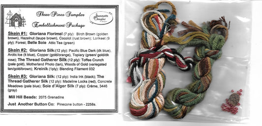 Three Pines Sampler Embellishment pack