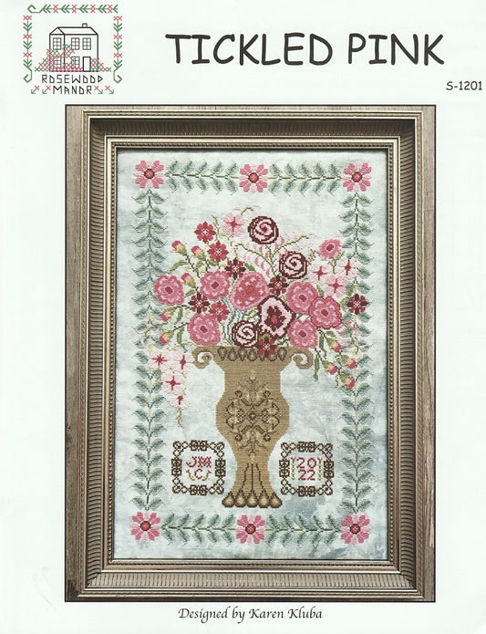 Rosewood Manor Tickled Pink cross stitch flower pattern