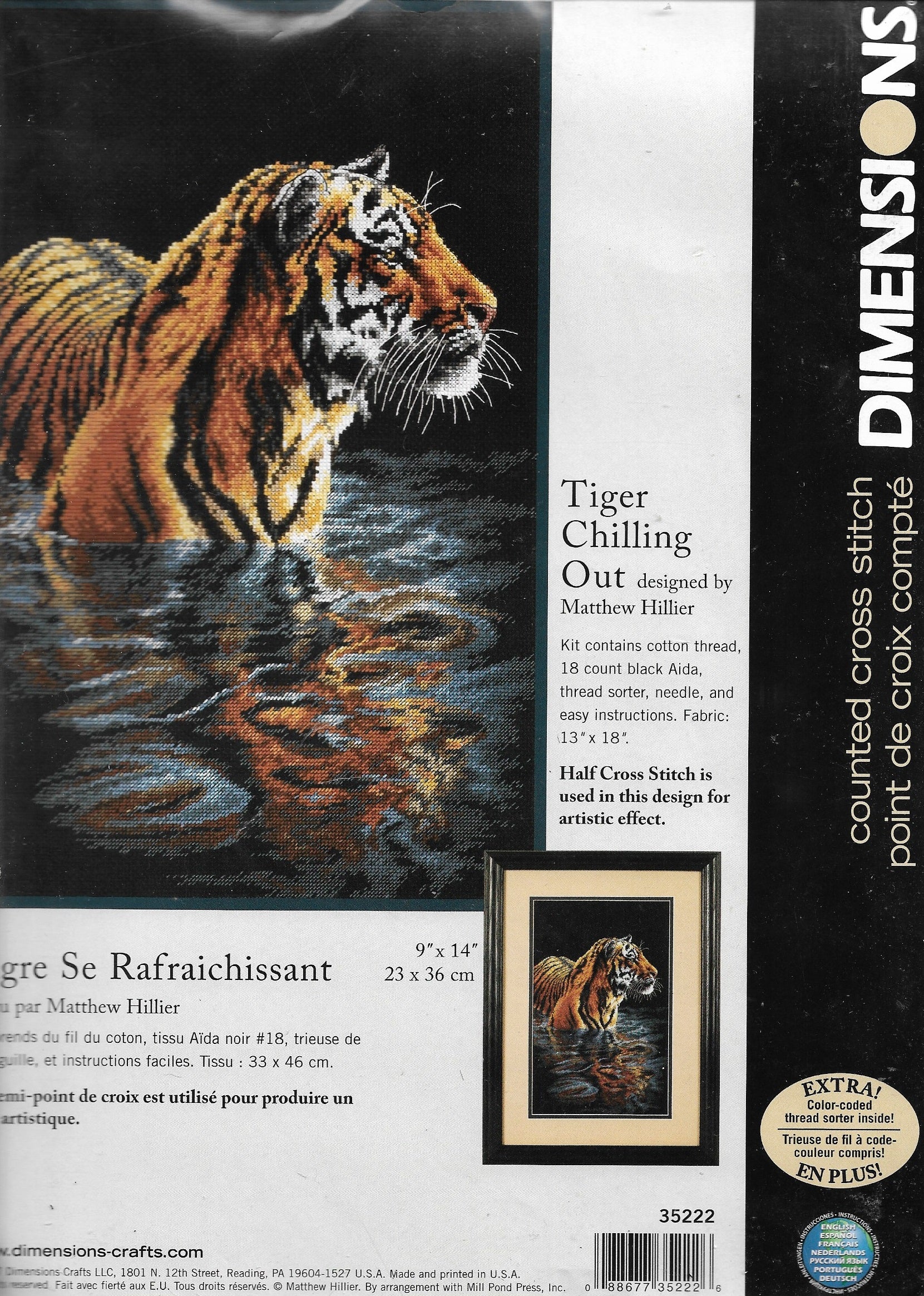 Dimensions Tiger Chilling Out 35222 cross stitch kit