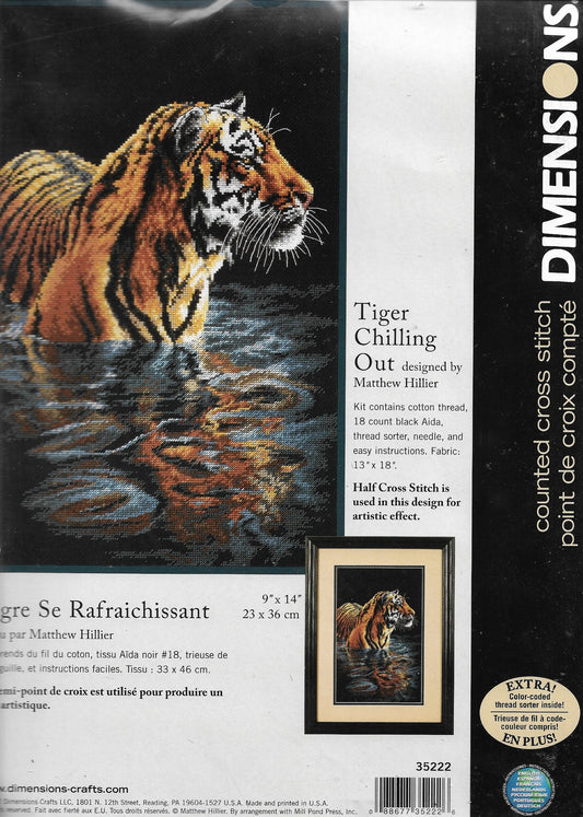 Dimensions Tiger Chilling Out 35222 cross stitch kit