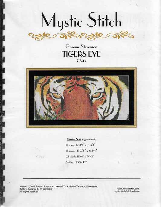 Mystic Stitch Tigers Eye cross stitch pattern