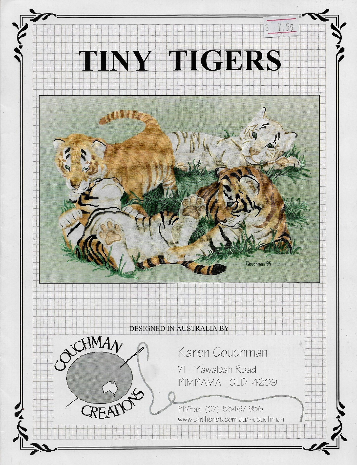 Coachman Creations Tiny Tigers cross stitch pattern