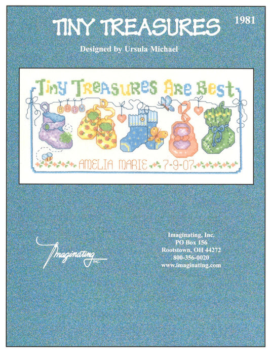 Imaginating Tiny Treasures 1981 birth sampler cross stitch pattern