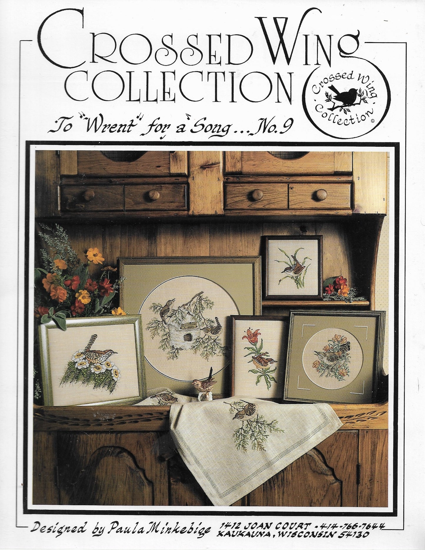 Crossed Wing Collection To Wrent for a Song 9 bird cross stitch pattern