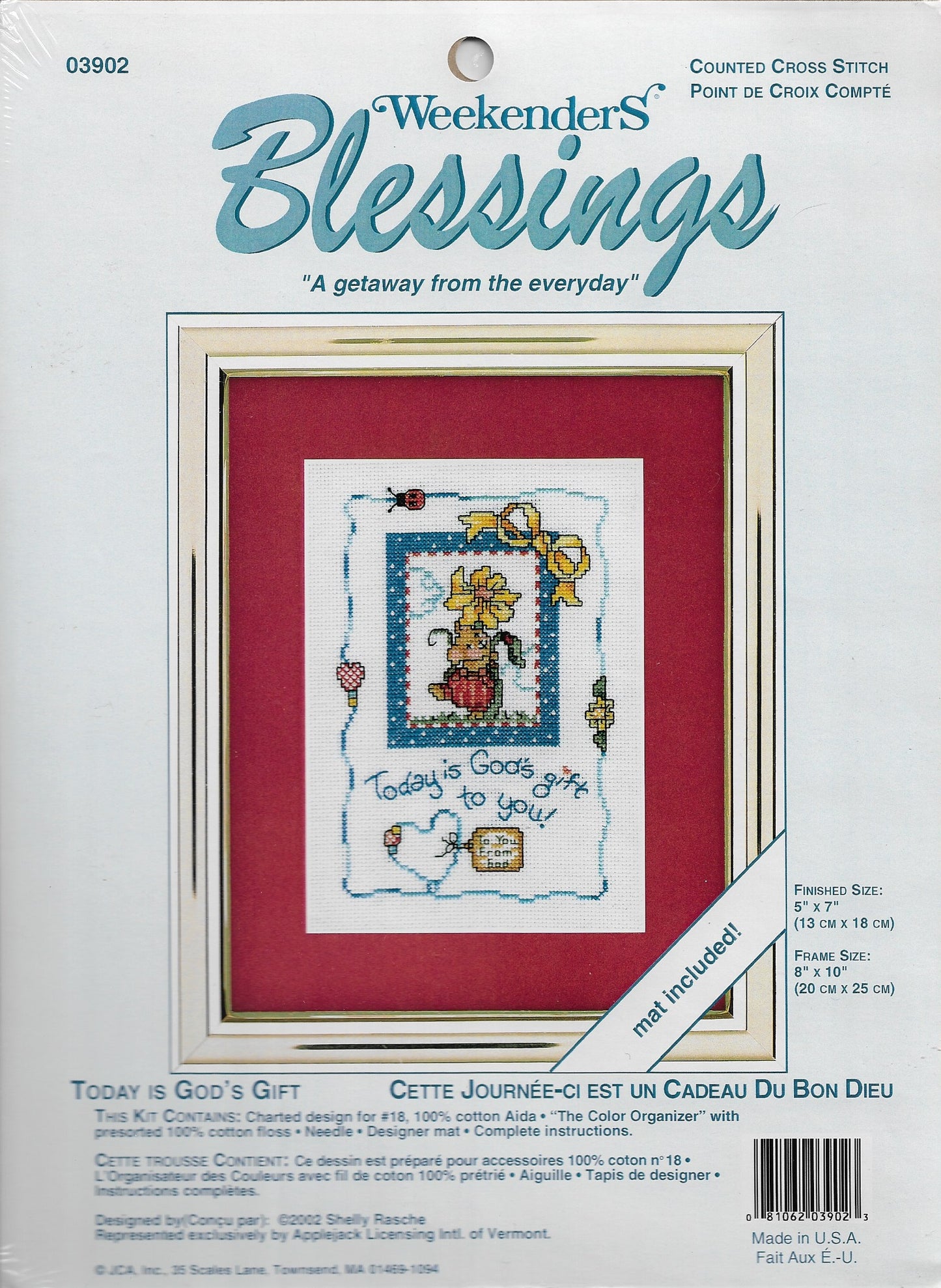 JCA Inc Weekenders Blessings Today is God's Gift cross stitch kit