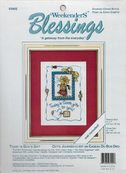 JCA Inc Weekenders Blessings Today is God's Gift cross stitch kit