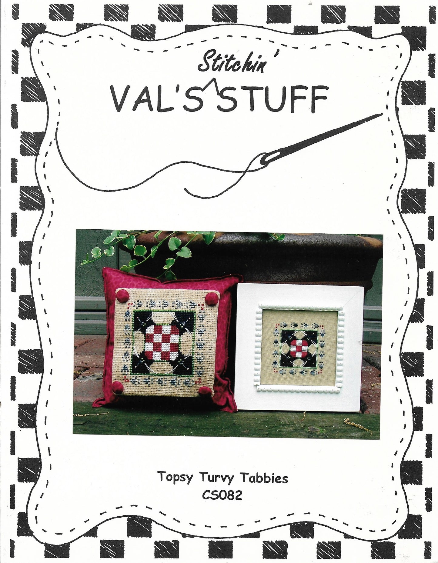 Val's Stuff Topsy Turvy Tabbies cross stitch pattern
