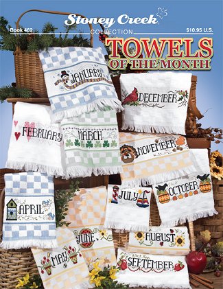 Stoney Creek Towels of the Month, BK462 cross stitch pattern