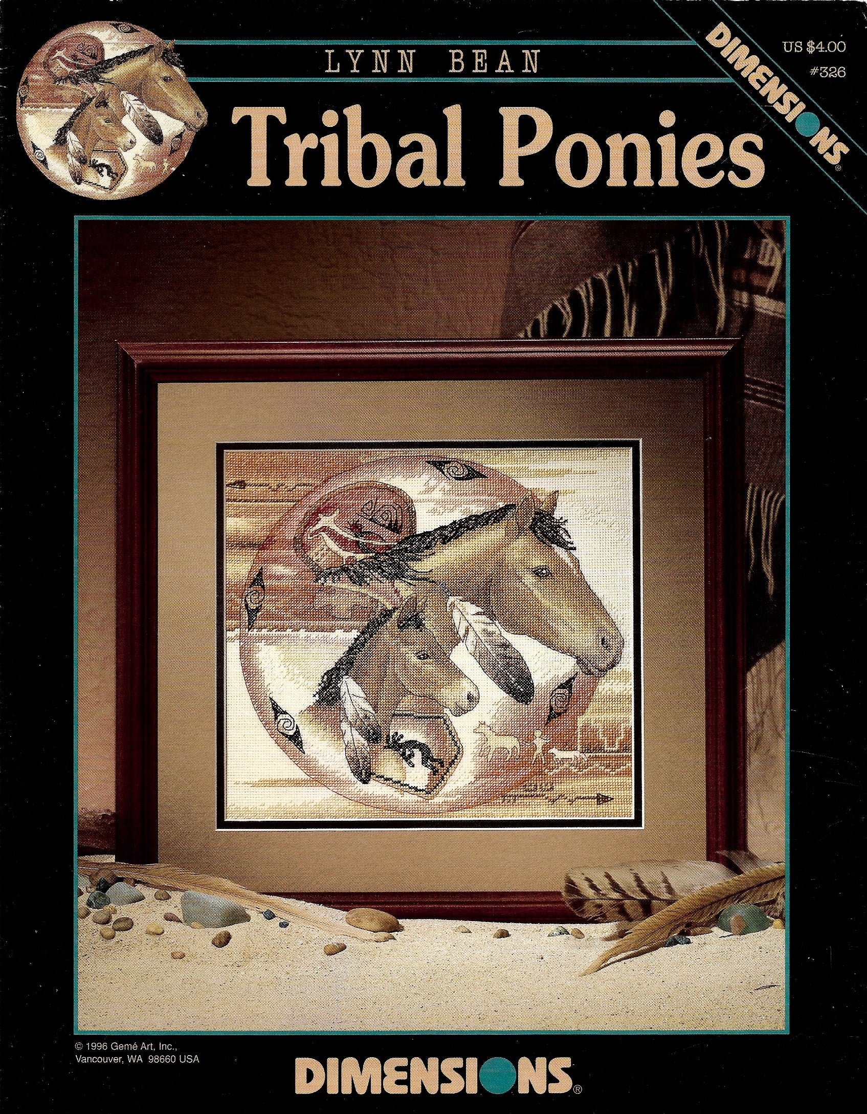 Dimensions Tribal Ponies 326 native american cross stitch pattern