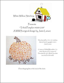 White Willow Tribal pumpkin halloween cross stitch pattern
