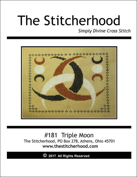 The Stitcherhood Triple Moon Wiccan cross stitch pattern