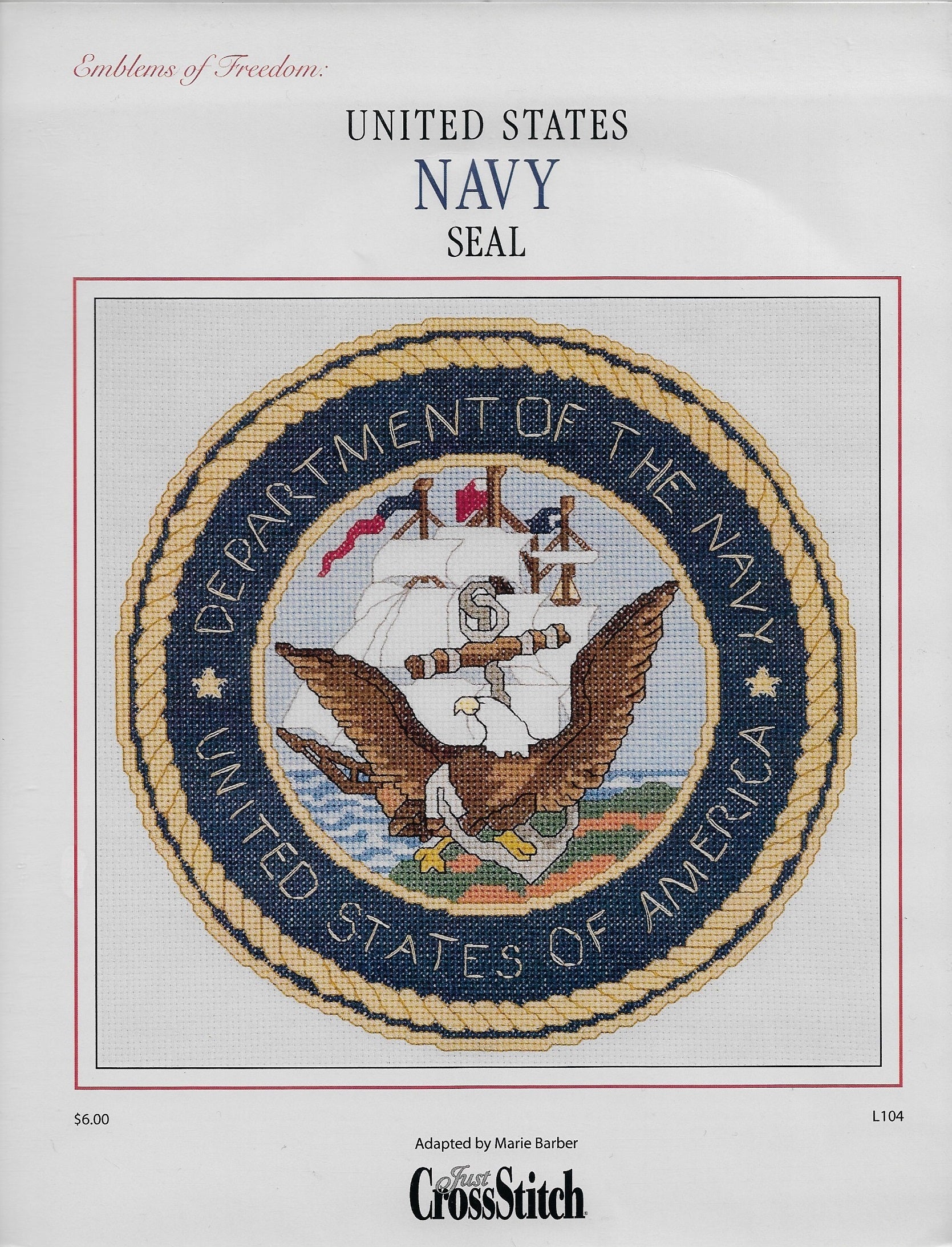 Just CrossStitch US Navy Seal L104 cross stitch pattern