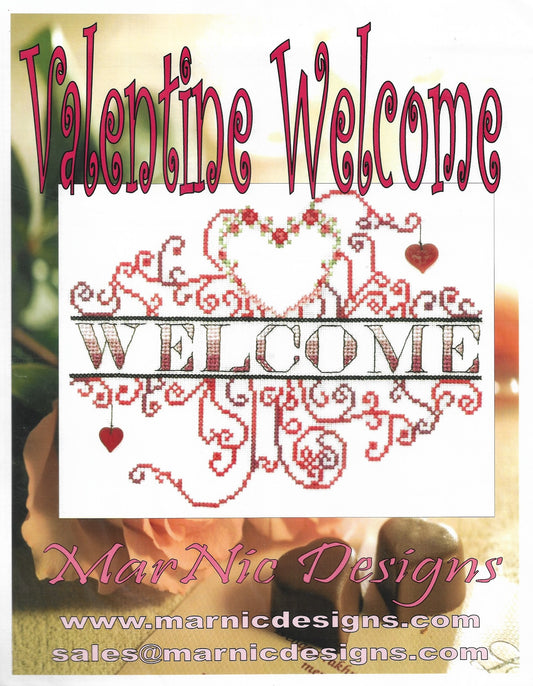 MarNic Valentine Welcome cross stitch pattern