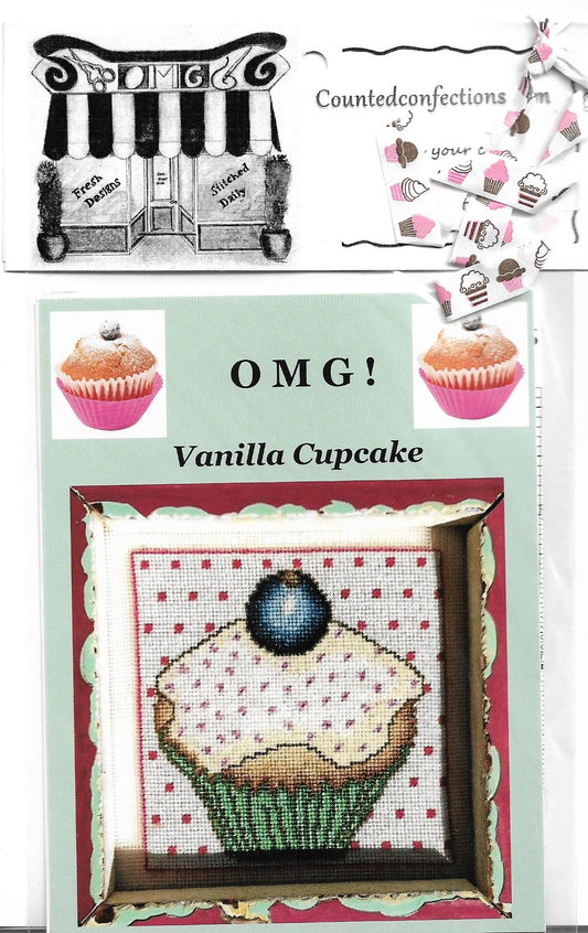 Counted Confections OMG! Vanilla Cupcake cross stitch pattern