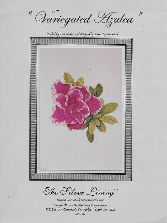Silver Lining Variagated Azalea flower cross stitch pattern
