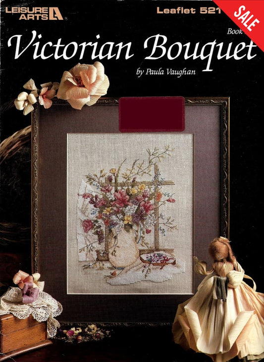 Leisure Arts Victorian Bouquet 521 Paula Vaughan flower cross stitch pattern