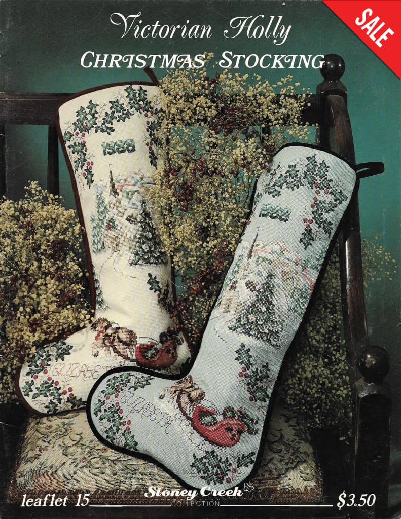 Stoney Creek Victorian Holly LFT15 christmas stocking cross stitch pattern