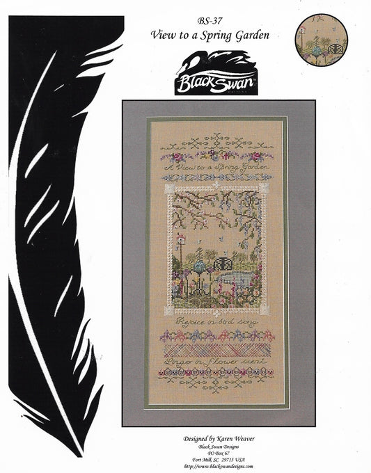 Black Swan View to a spring garden cross stitch pattern