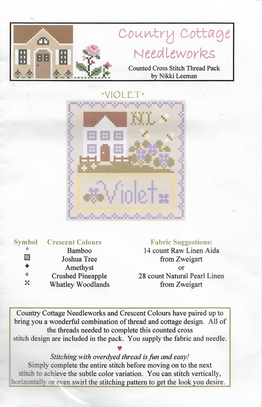 Little House Needleworks Violet cross stitch pattern