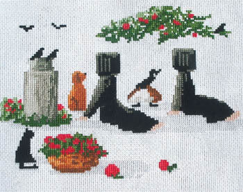 Diane Graebner Waiting for the milk wagon DGX-199 cross stitch pattern