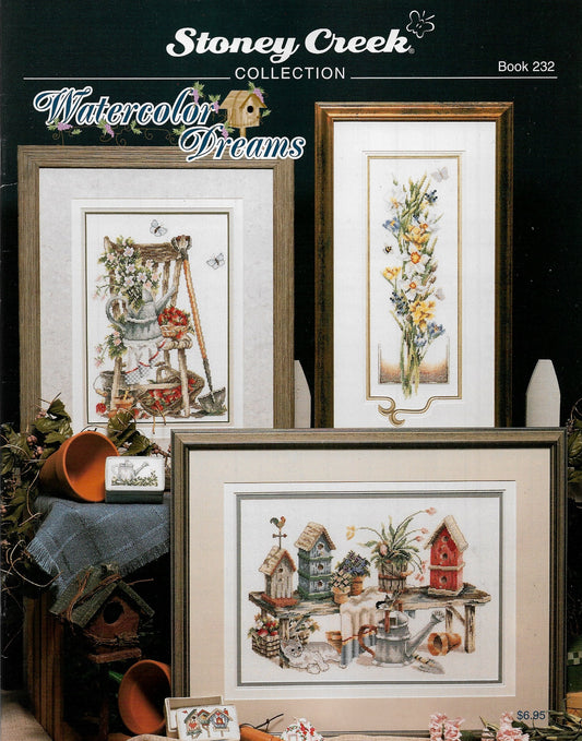 Stoney Creek Watercolor Dreams BK232 bird flowers cross stitch pattern