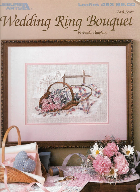 Leisure Arts Wedding Ring Bouquet 493 cross stitch pattern