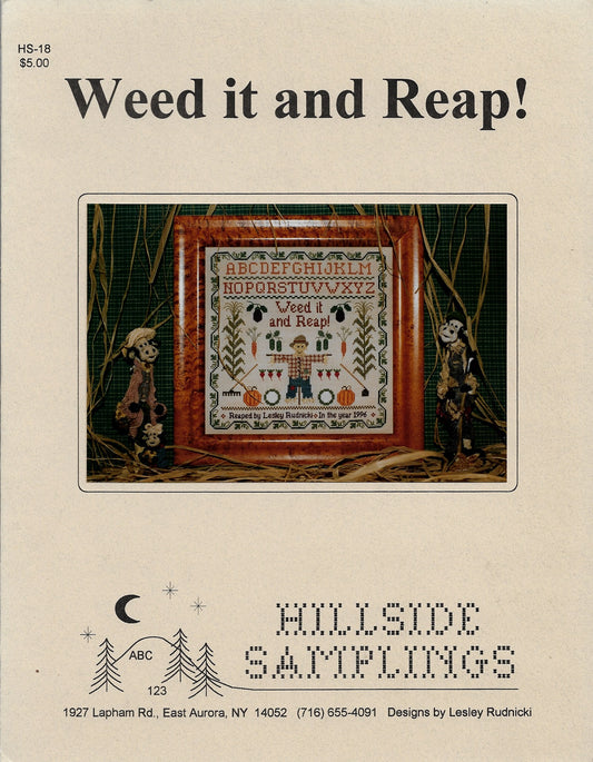 Hillside Samplings Weed it and Reap gardening cross stitch sampler pattern