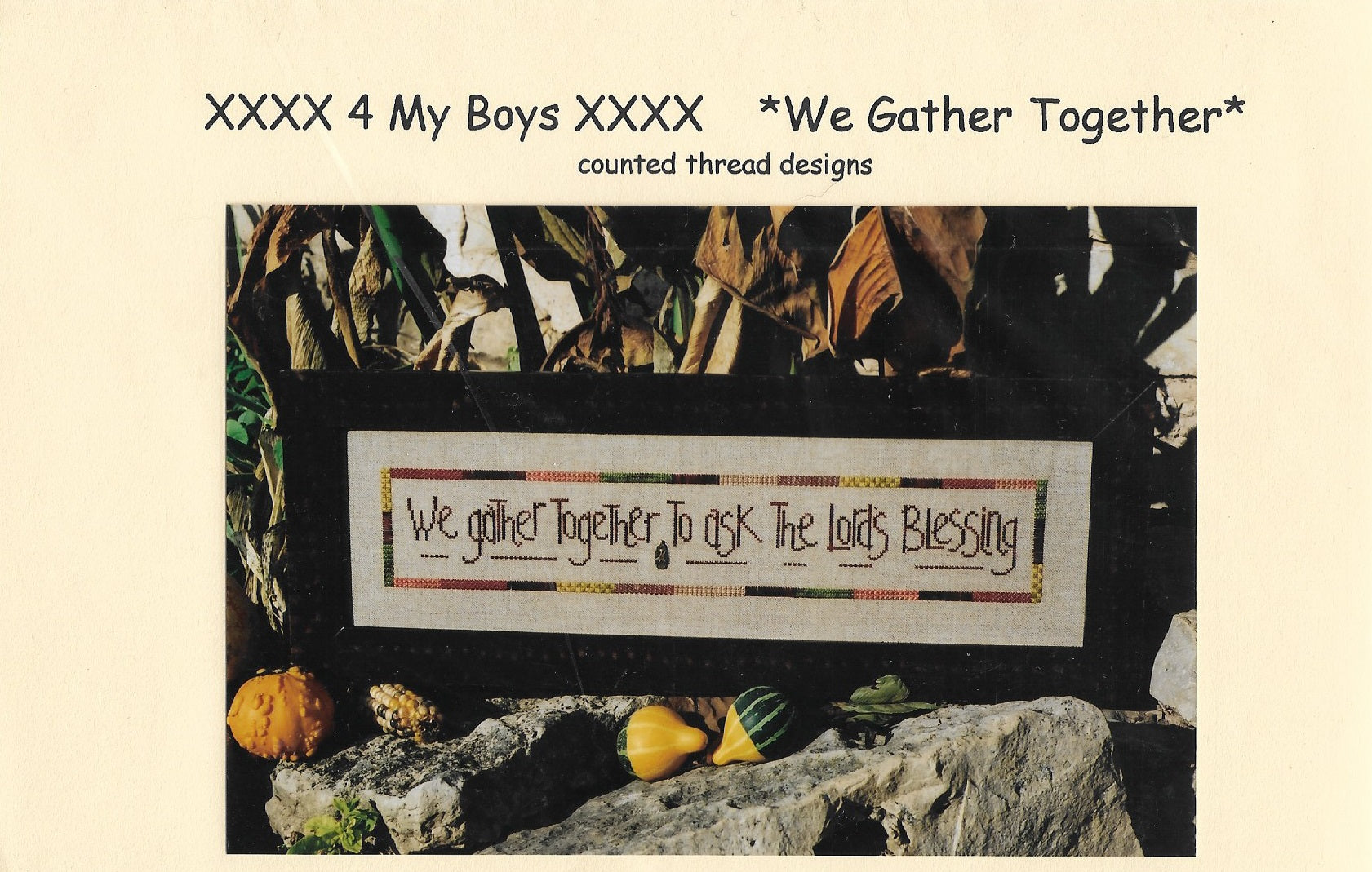 4 My Boys We Gather Together religious cross stitch pattern