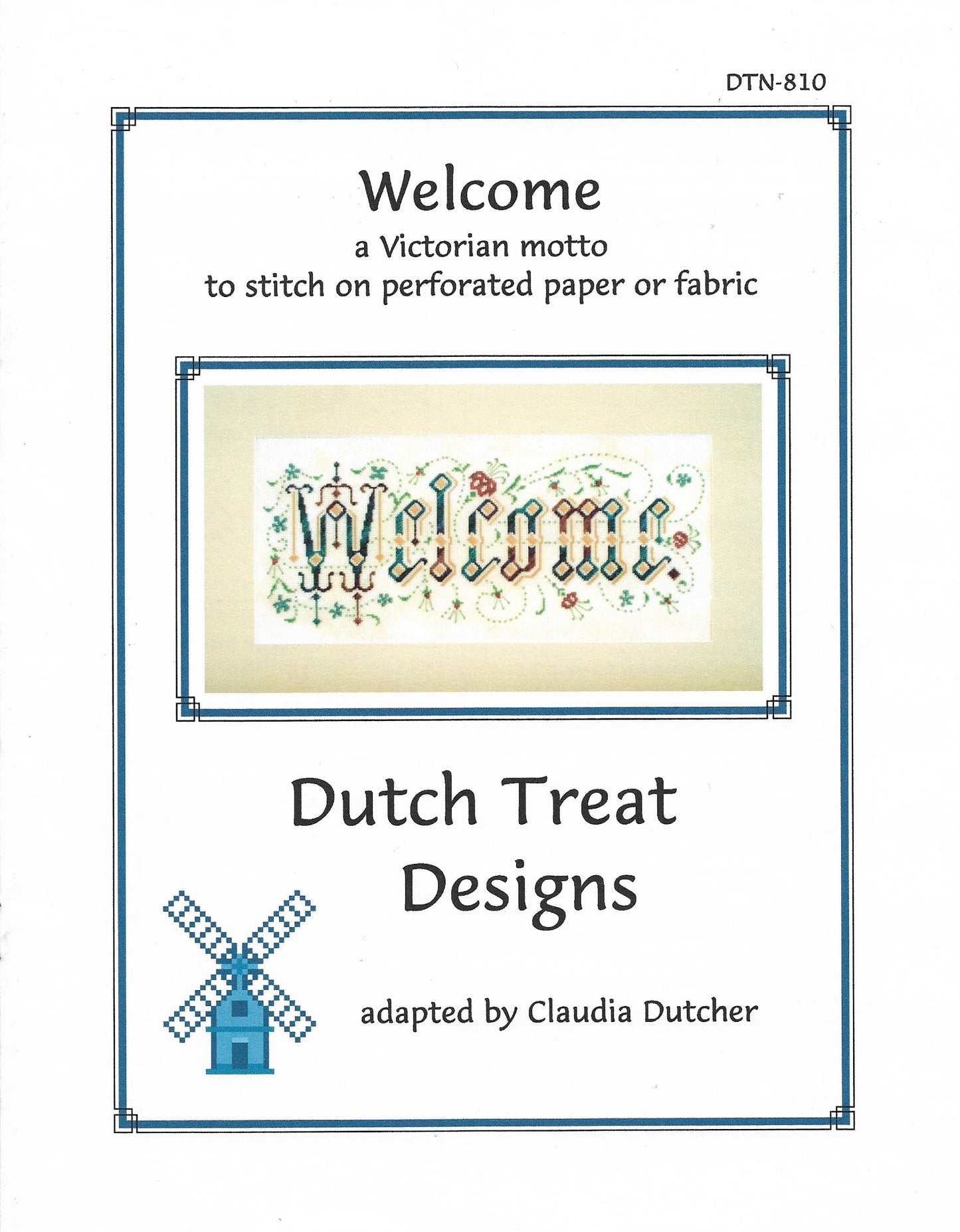 Dutch Treat Designs Welcome cross stitch pattern