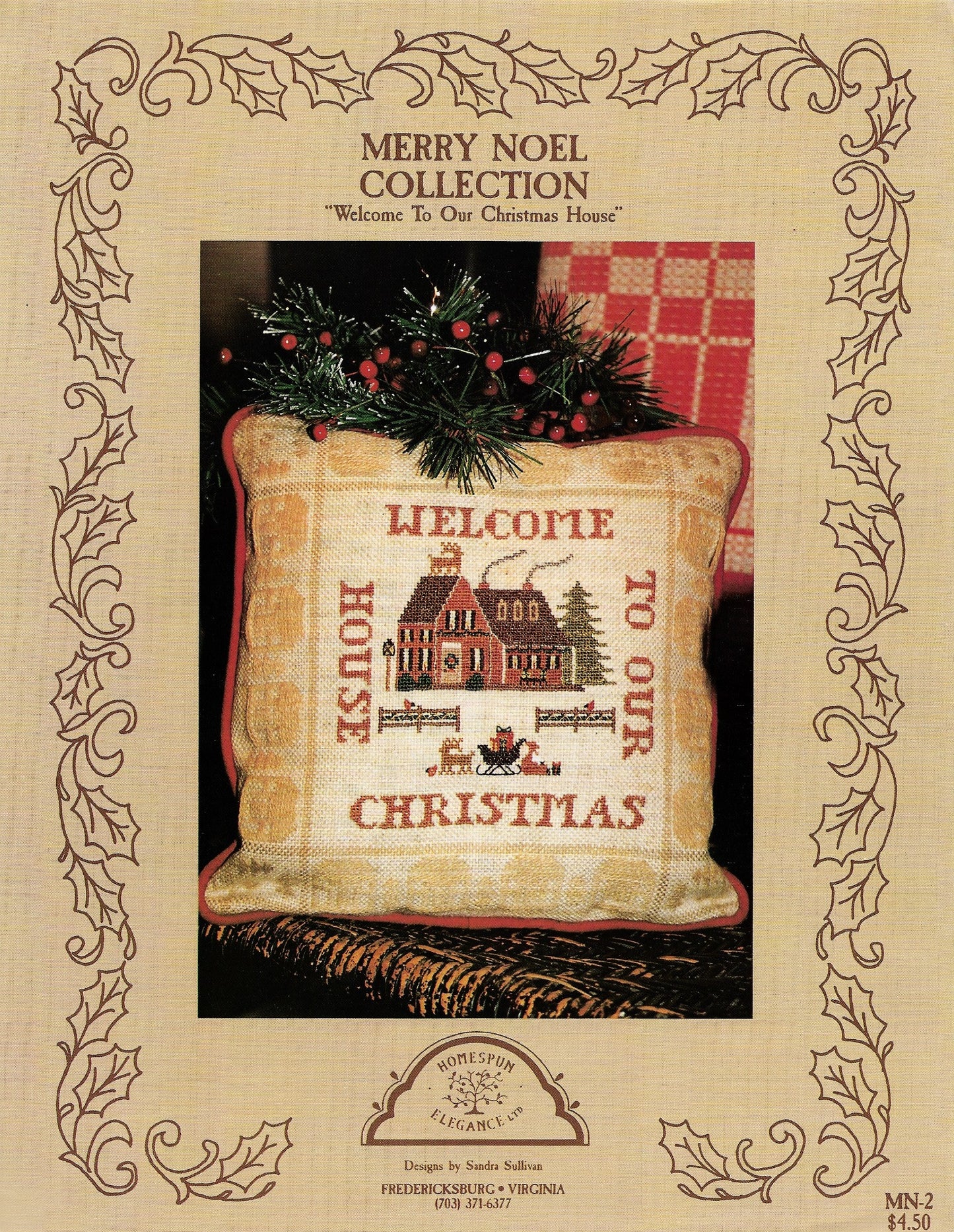 Homespun Elegance Welcome to Our Christmas House cross stitch pattern