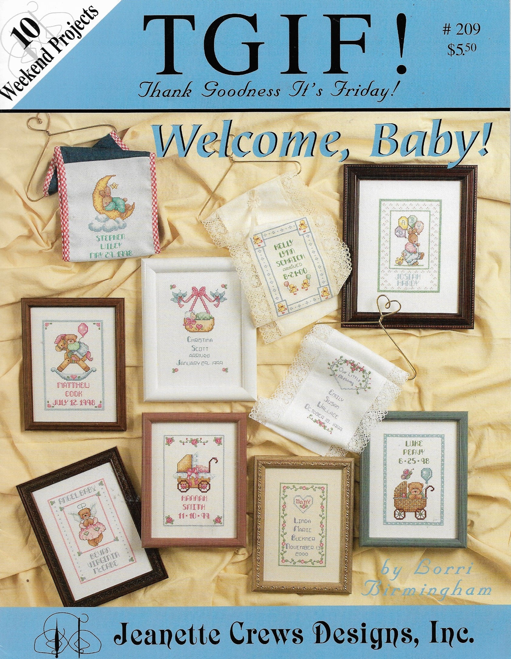 Jeanette Crews TGIF Welcome Baby cross stitch pattern