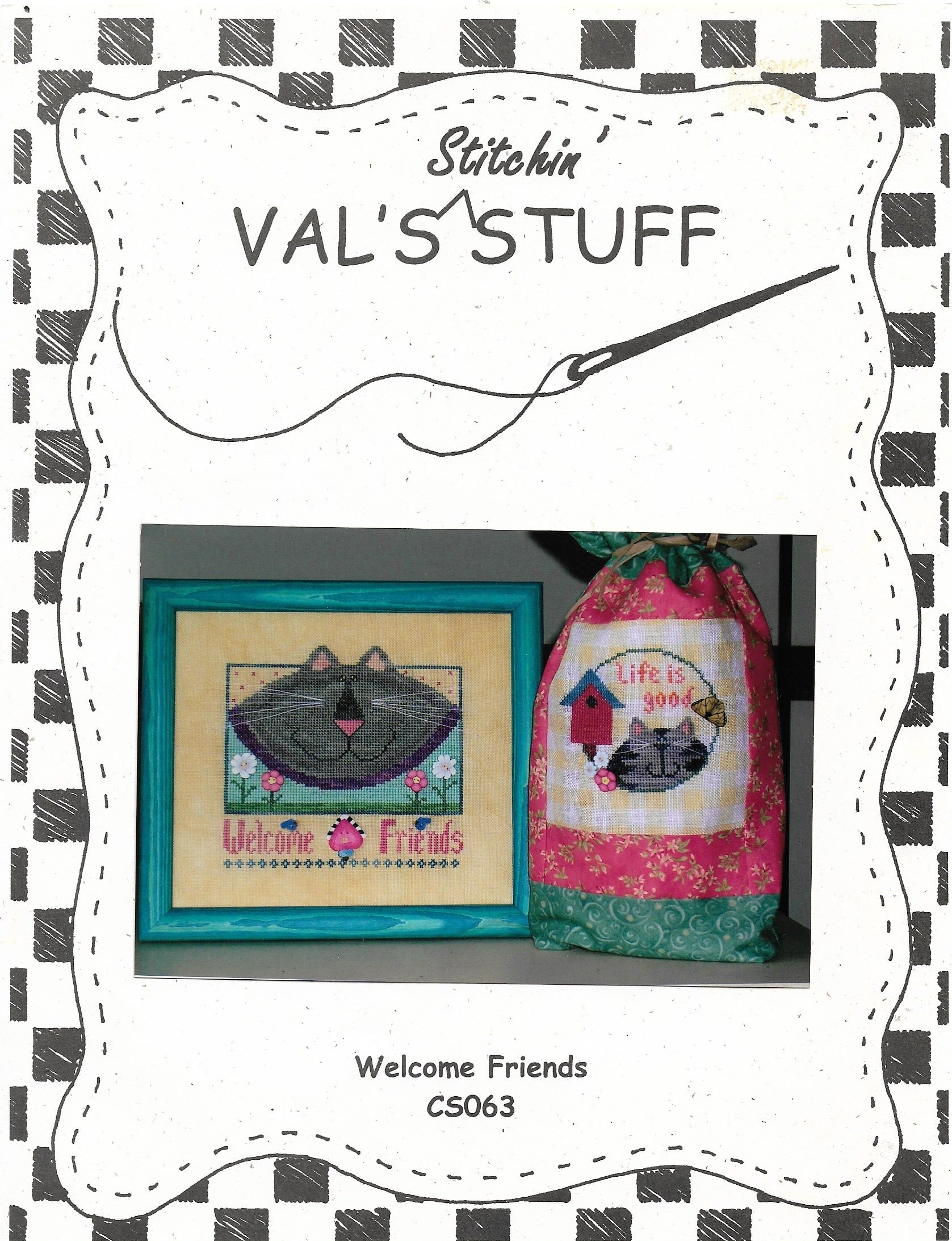 Val's Baby Welcome Friends CS063 cat cross stitch pattern