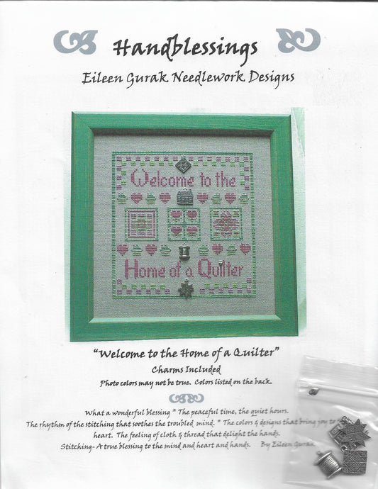 Handblessing Welcome to the Home of a Quilter cross stitch pattern